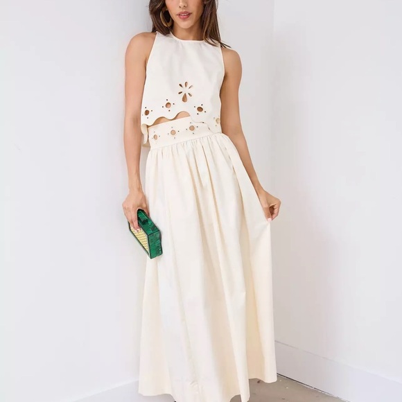 fab'rik Dresses & Skirts - IN SEARCH OF Vivian Eyelet Midi skirt and top
